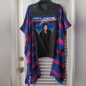 Upcycled Michael Jackson Graphic T-Shirt Poncho